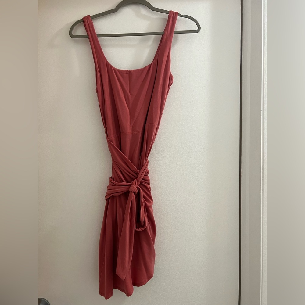 Wilfred Saturn mini dress, warm sienna red, size M